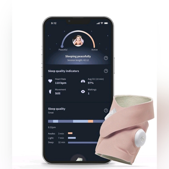 🆕️Owlet® Dream Sock Baby Monitor - Dusty Rose - Picture 6 of 8